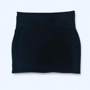 Vintage Lily White Black Mini Skirt w/ Fold Over Waistband